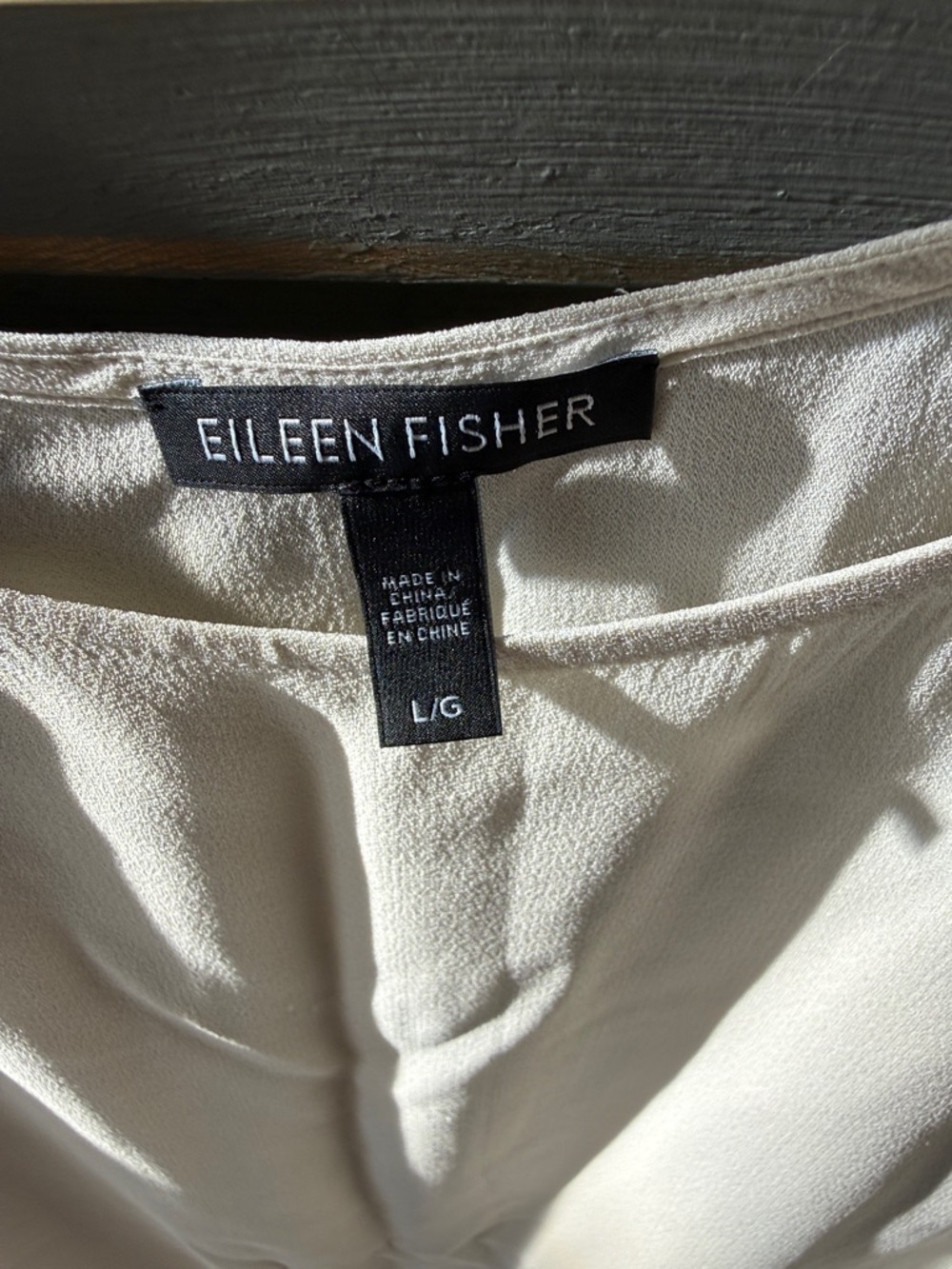 Eileen Fisher Cream Sleeveless Silk Shell Top - Picture 2 of 6